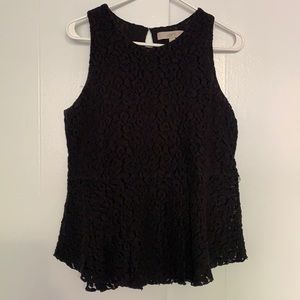 Lace peplum tank